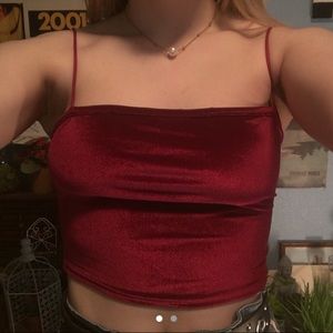 New red velvet tank